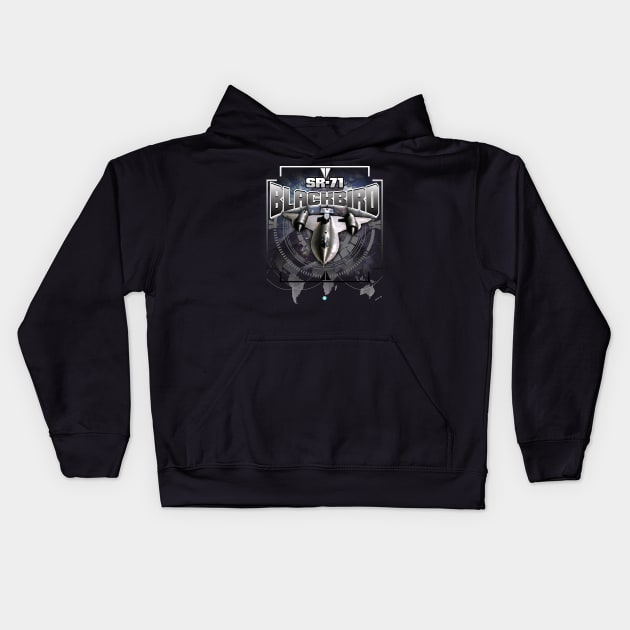 SR-71 Blackbird Airforce Pilot Gift Modern Warbird Kids Hoodie by woormle